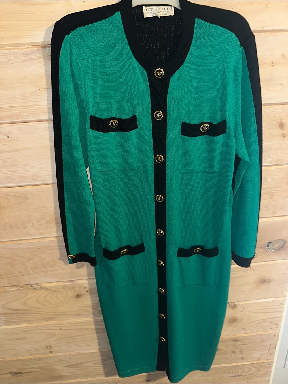 ST. JOHN by Marie Gray Santana knit green dress 10